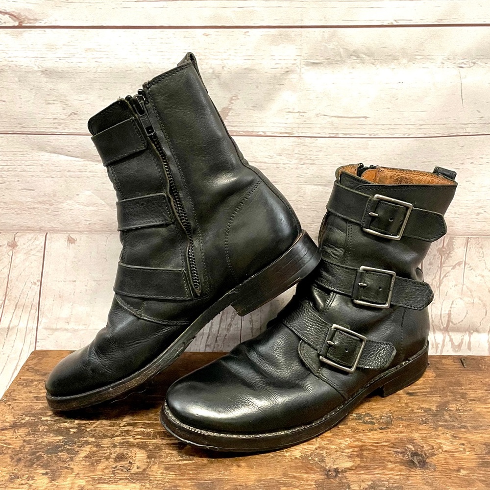 Frye Natalie Triple Buckle Moto Boots